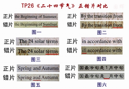 TP26《二十四节气》正错片对比